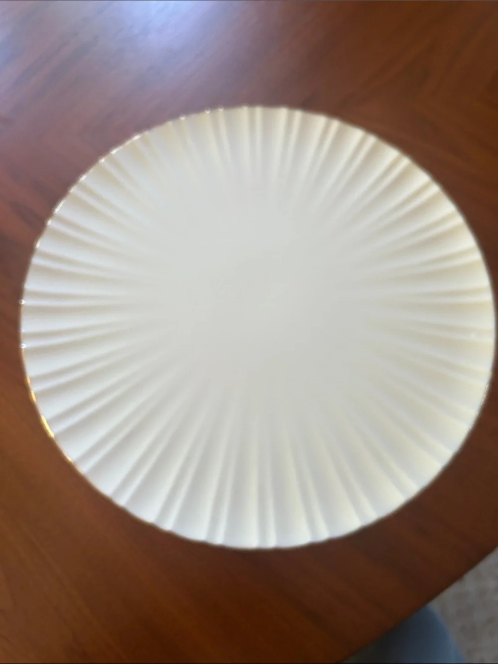 Lenox White Ceramic Pedestal Cake Stand with Gold Trim